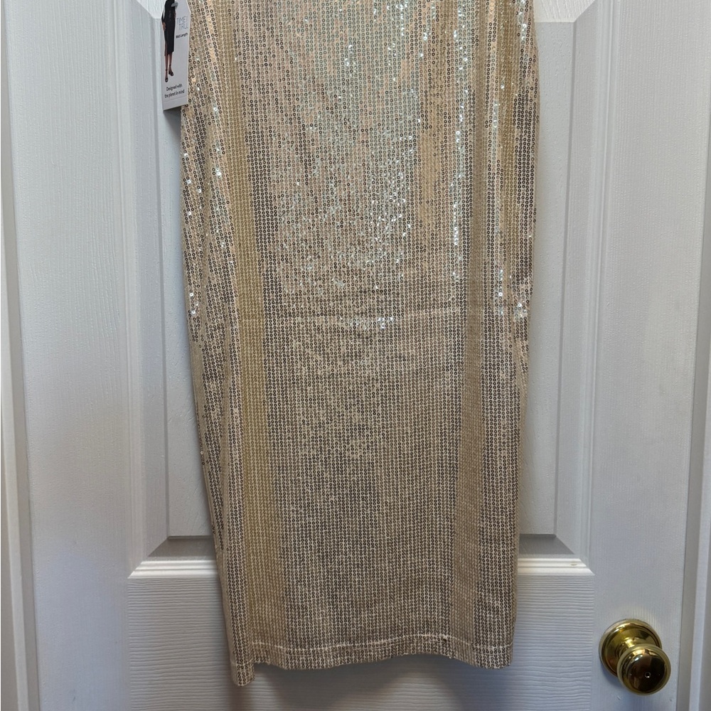 Time and Tru Gold Cream Sequin Skirt